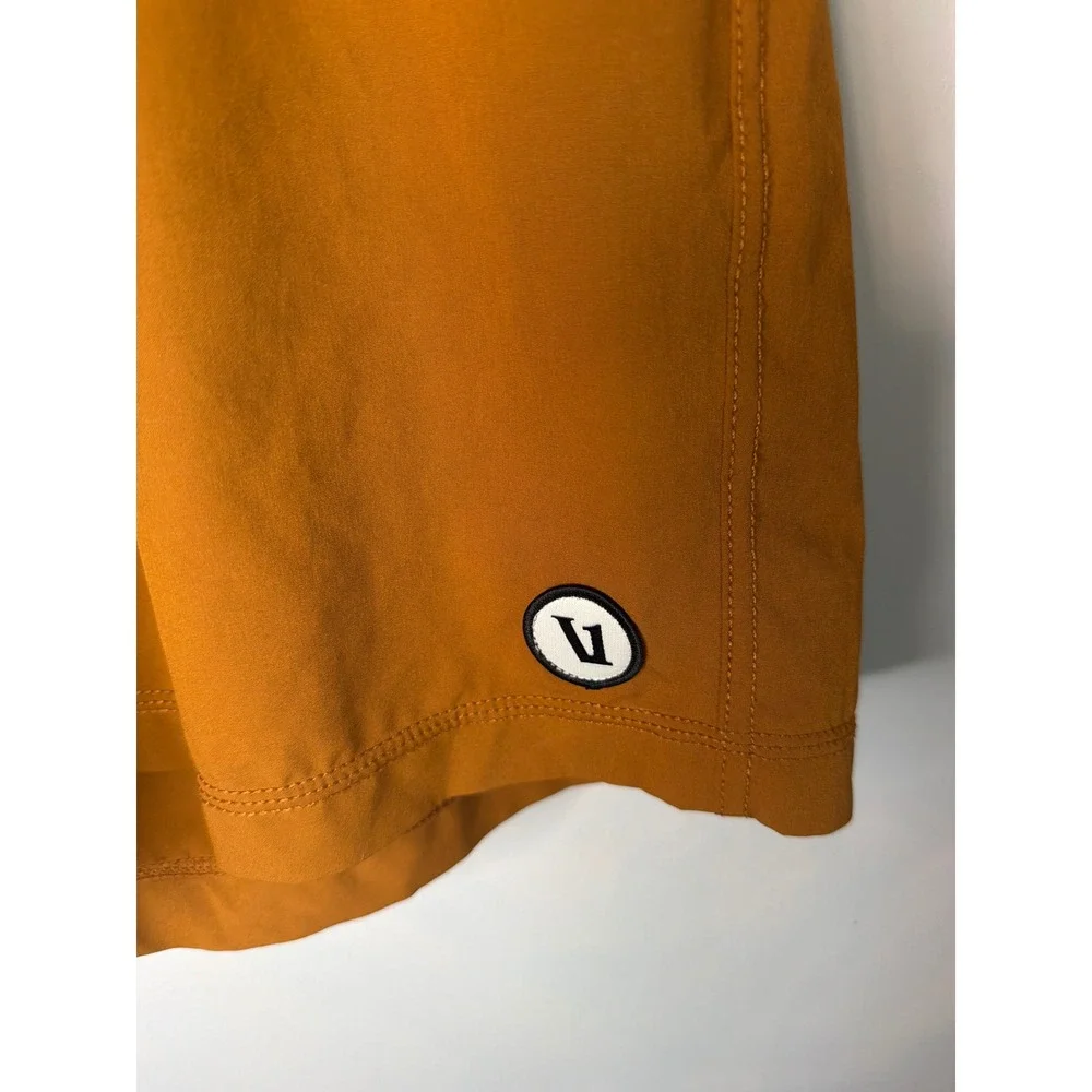 Vuori Banks Shorts Mens XXL Burnt Orange Recycled Athletic Lined Gym Training